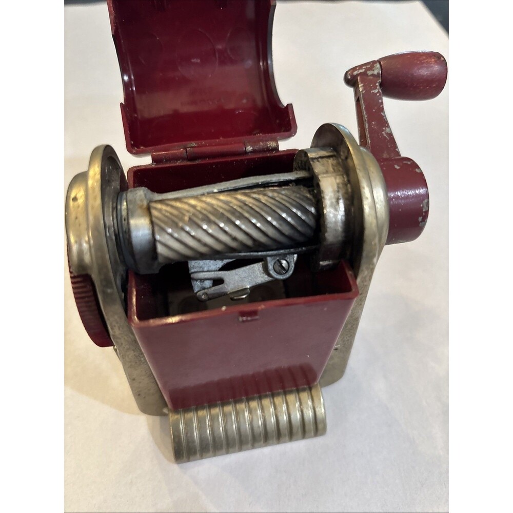 Antique Dexter RED Pencil Sharpener Automatic Pencil Sharpening Co Vintage WORKS - Picture 8 of 16